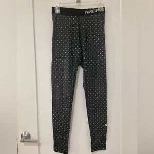 Nike Pro Dri-fit Navy Blue with White Dots leggings